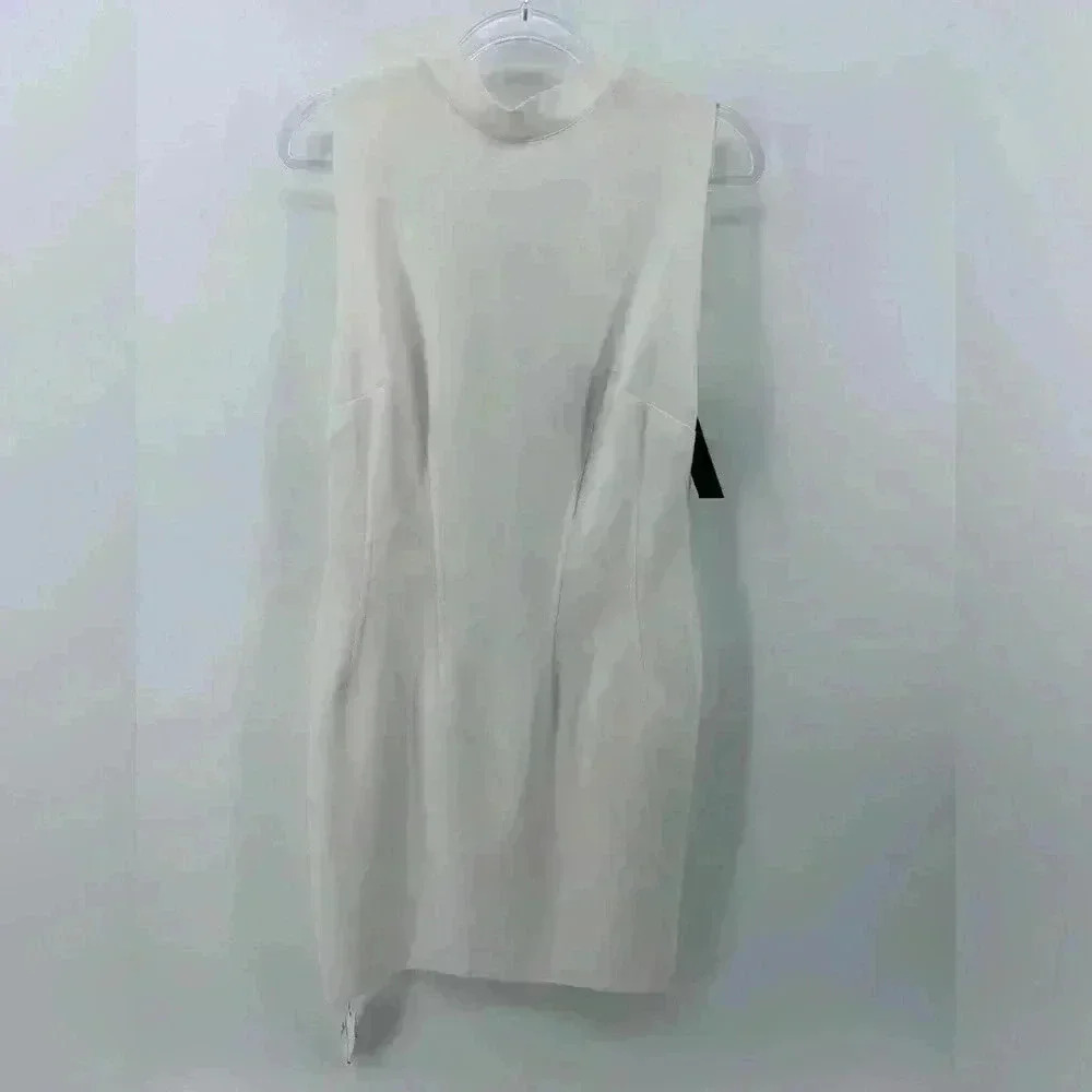 $375 NWT RtA Lorna Stretch Scuba Corset Zipper White Mini Dress - L Large - Picture 2 of 11